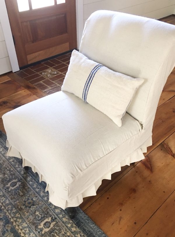 How To Slipcover an Armless Chair without a Pattern